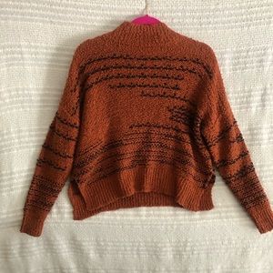 Rust and black sweater. Perfect for fall!
